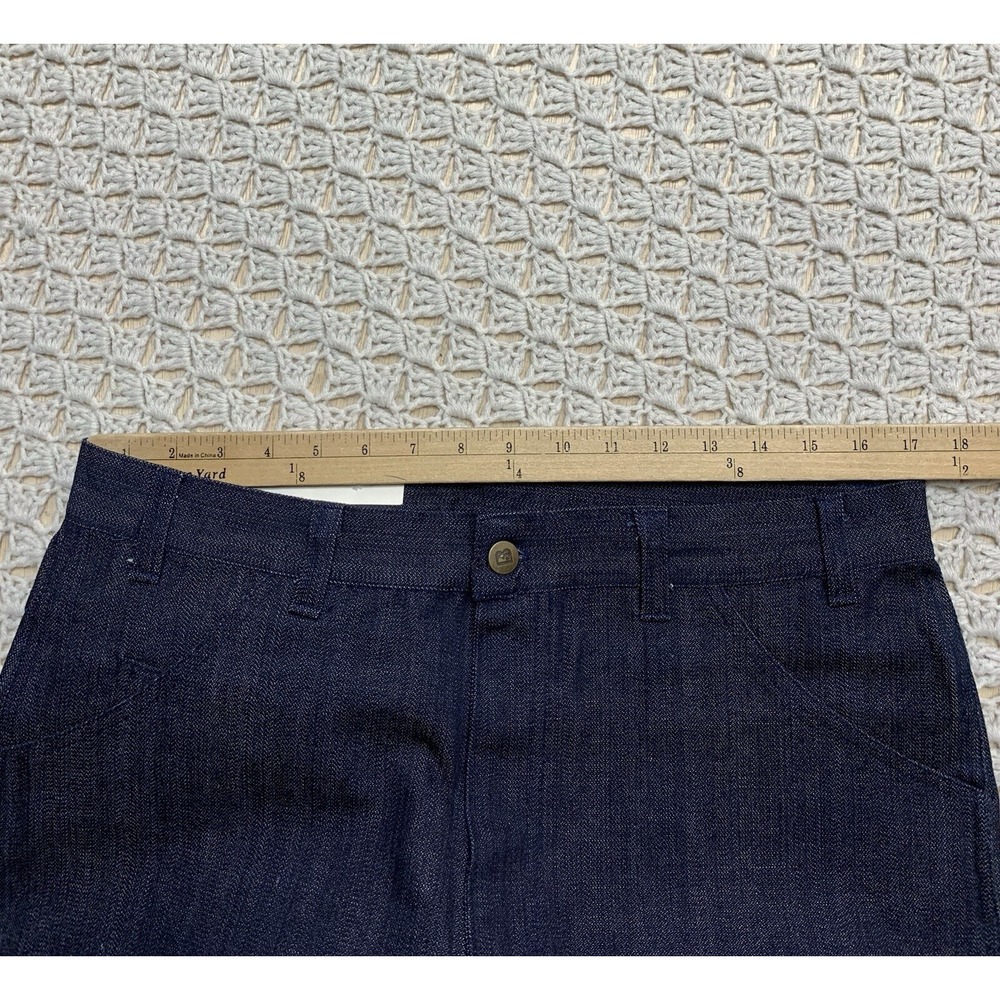 Vtg Basilius Cargos Jeans Mens Tag 36x32 approx 34x32 Wide Leg Blue Denim Usa - Picture 9 of 13